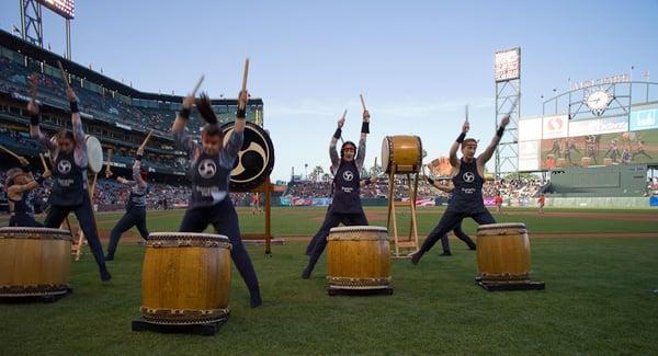 ET performing before a Giant's Game at ATT Park