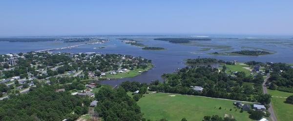 Aerial view of Swansboro, NC