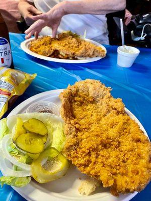 Schnitzel sandwich and schnitzel meal