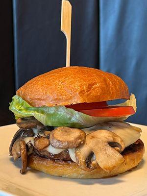 O.K. mushroom fans, this is the one you've been waiting for. One of our big juicy 6 oz. burgers smothered with sautéed mushrooms, havarti ch