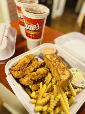 Caniac Combo- 6 tenders, fries, cane sauce, texas toast, coleslaw and half n half