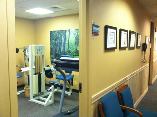 Rehab exercise studio where the focus is core strength and balance.