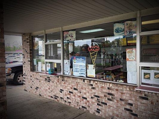 View of the walk up counter - does have 2 ordering windows and 1 drive-through window.