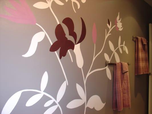 one of a kind hand painted mural. designed exclusively for client.