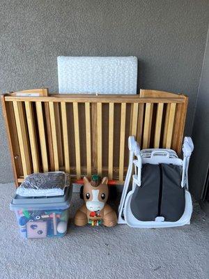 One of our recent drop off, crib and more right to your door!