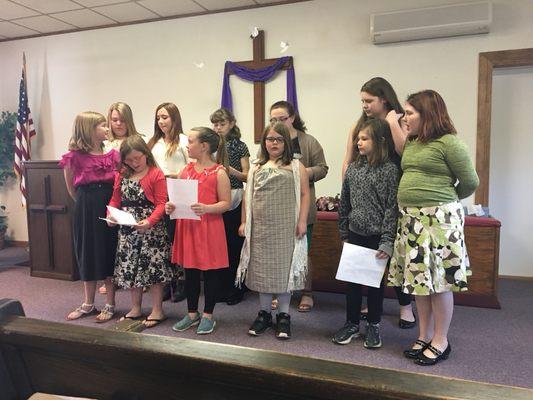 Victory Baptist Church Girls' Choir sang, My Mother's Prayers for Mother's Day.