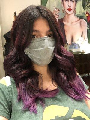 Balayage and layered trim