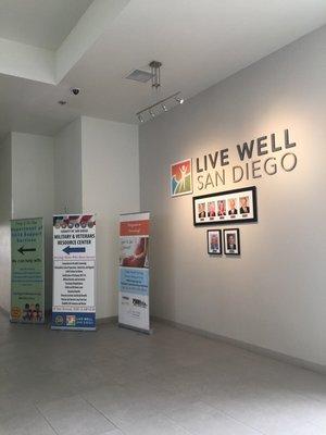 We're inside the Live Well Center of San Diego located in the Veterans Office