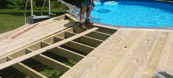 Deck we built for pool at clients residence