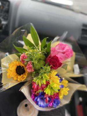 3 bouquets $5.99 each. Make into one big one