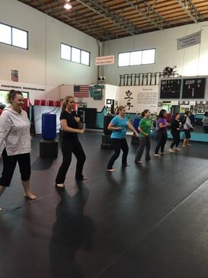 Sasaki Kenpo mom's in action for special Mother's Day class!