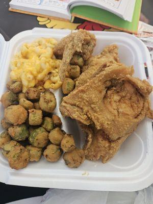 3 mixed with okra and mac.