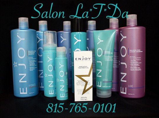 We use Enjoy Hair Care products, sulfate and parabans free!