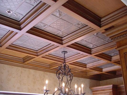 WoodGrid Suspended Coffered Ceiling system by Midwestern Wood Products Co. in Morton, IL.