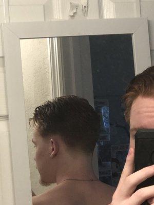 This is the fade he gave me on the back to help blend it in. Amazing!