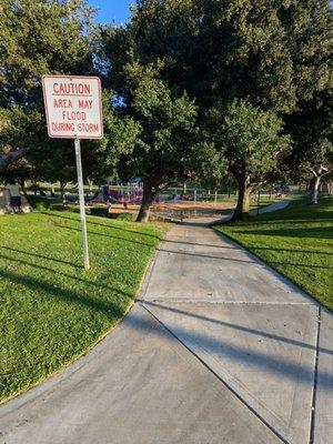 Walkway down into the park