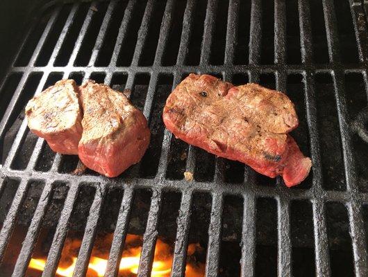 Here are two filets purchased today from Federal Meats.