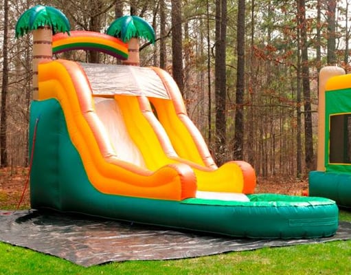 Our Tropical Wave Water or Dry Slide measures 27'x11'x15'