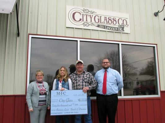 Small business loan recipient under the MIC's Revolving Loan Fund Program: City Glass of Fredericktown