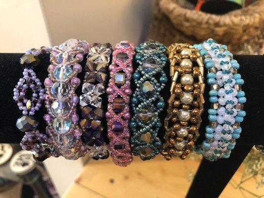 Bracelets made with bead weaving