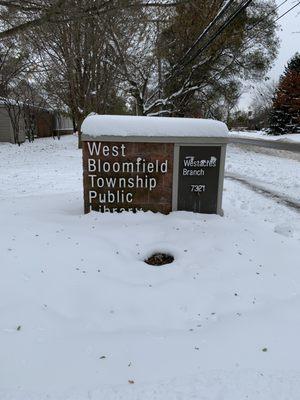 Roadside sign for Library