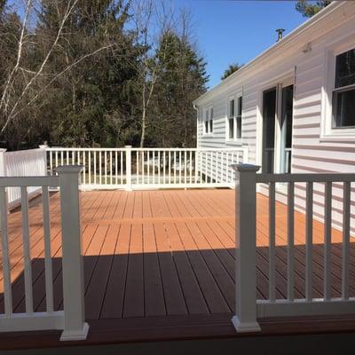 New composite deck and maintenance free railings installed by Navco