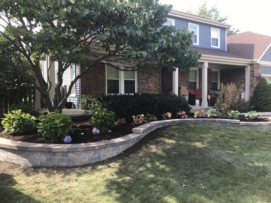 Retaining wall, new plants, tree trimming