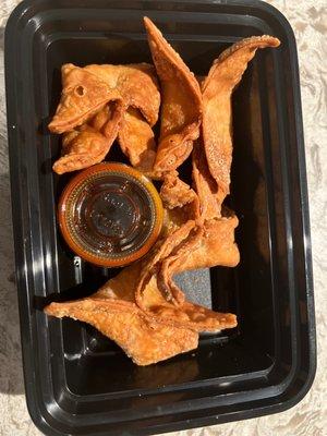 Overcooked crab Rangoon.