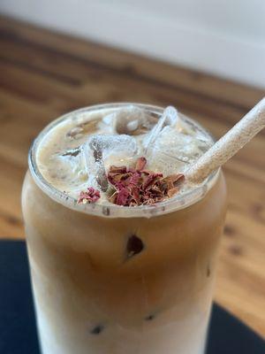 Iced rose latte