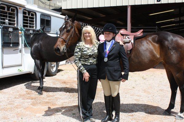 Abby taking the Silver Medal on "Hailey" at the Summer Games, Cedar City.