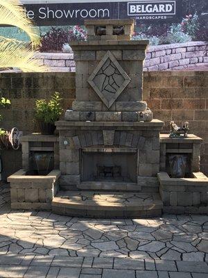 Bristol fire place with water feature and arched hearth