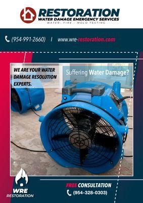 Suffering Water damage? 
We are your water damage resolution Experts!