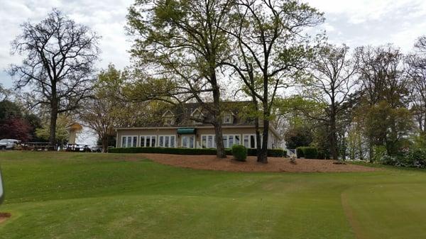 View of the clubhouse from the 18th green.