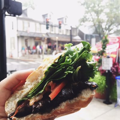 Portobello sammy from street vendor. Huge and tasty!