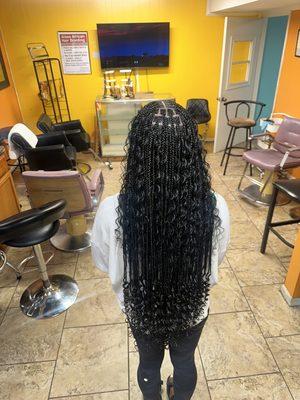 Boho knotless braids