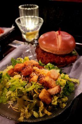 Buffalo Chicken Sandwich & salad