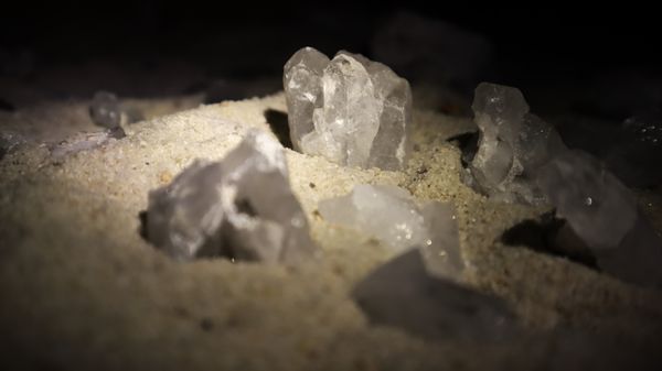 Quartz lurks in the shadows of the mine! See if you can find them!