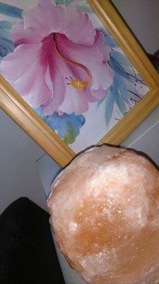 Making it a peaceful experience every time. Using Himalayan Salt Lamps, to call the body and relax the mind.