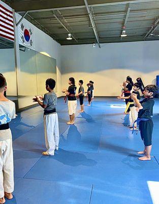 Fun and focused martial arts students at Masters Martial Arts Syosset.