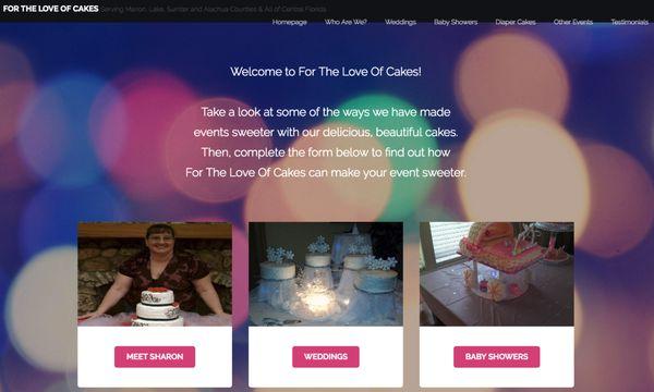 Web Site created for local Ocala cake decorator, "For The Love Of Cakes"