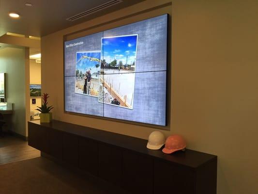 First of its kind a video wall by planar in a dental facility in Los Alamitos , ca