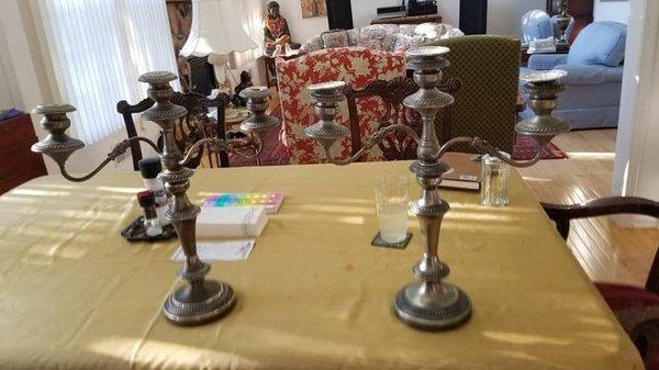 Old candelabras.