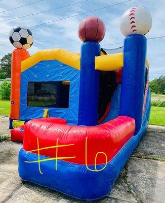 Sports combo; jump house with a basketball goal and an 11ft waterslide (no obstacle course)