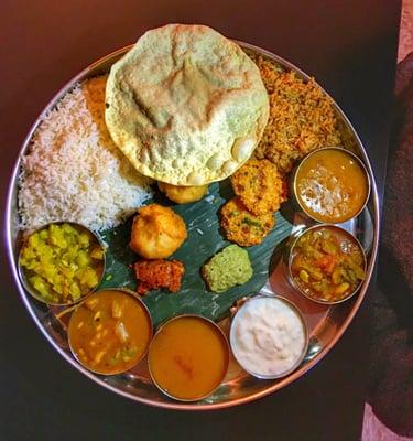 Special Thali served on Ugadi (Nee Year celebration occurs at the same time as Baisakhi and Vishu. ) 100% authentic, healthy and flavorful!