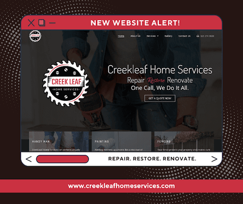 We love getting our customers online! New website for CreekLeaf Home Services!