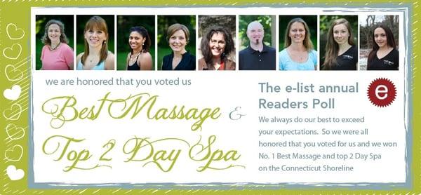 Voted Best Massage on the shoreline and top two Day Spa's on the shoreline by #the-e-list readers.  Can't be bad!