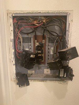 Our electric panel -  we had many electrical problems and had to beg for this to get fixed by a professional