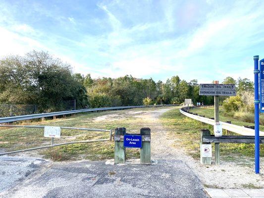 Entrance to dog walking trails