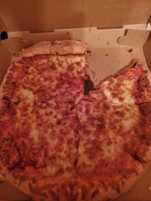 Tasteless cheese pizza