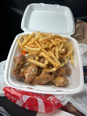 Garlic Parmesan wings and fries